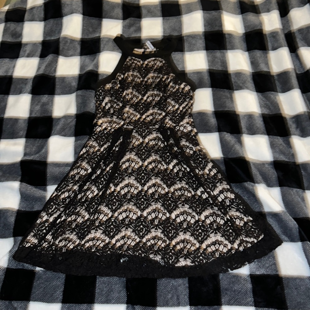 Black Lace Halter Dress